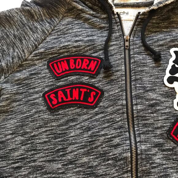 iro-ochi Full Zip Men's Cotton Hoodie Jacket Tokyo Unborn Saints MC EUC Japan - Picture 4 of 11